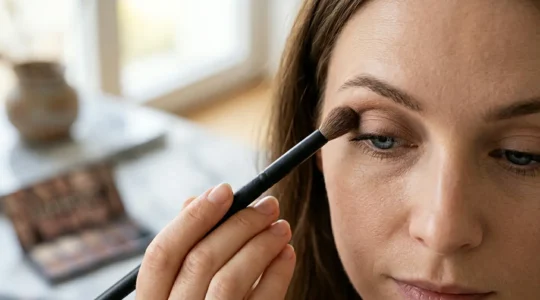 Flauschiger Schminkpinsel für Lidschatten Blending Technik mit weichen Borsten