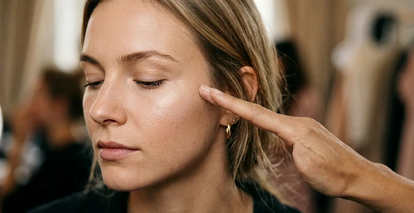 Professionelle Highlighter-Anwendung auf Wangenknochen für natürlichen Glow ohne übertriebenen Glanz