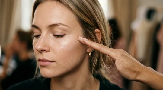 Professionelle Highlighter-Anwendung auf Wangenknochen für natürlichen Glow ohne übertriebenen Glanz