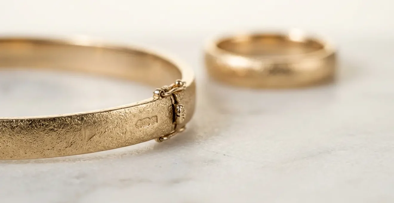 Detailaufnahme von hochwertigem Goldschmuck mit Qualitätsmerkmalen