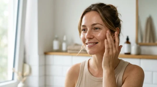 Natürliches Schminken für den ungeschminkten Look mit Hautpflege und dezenter Foundation