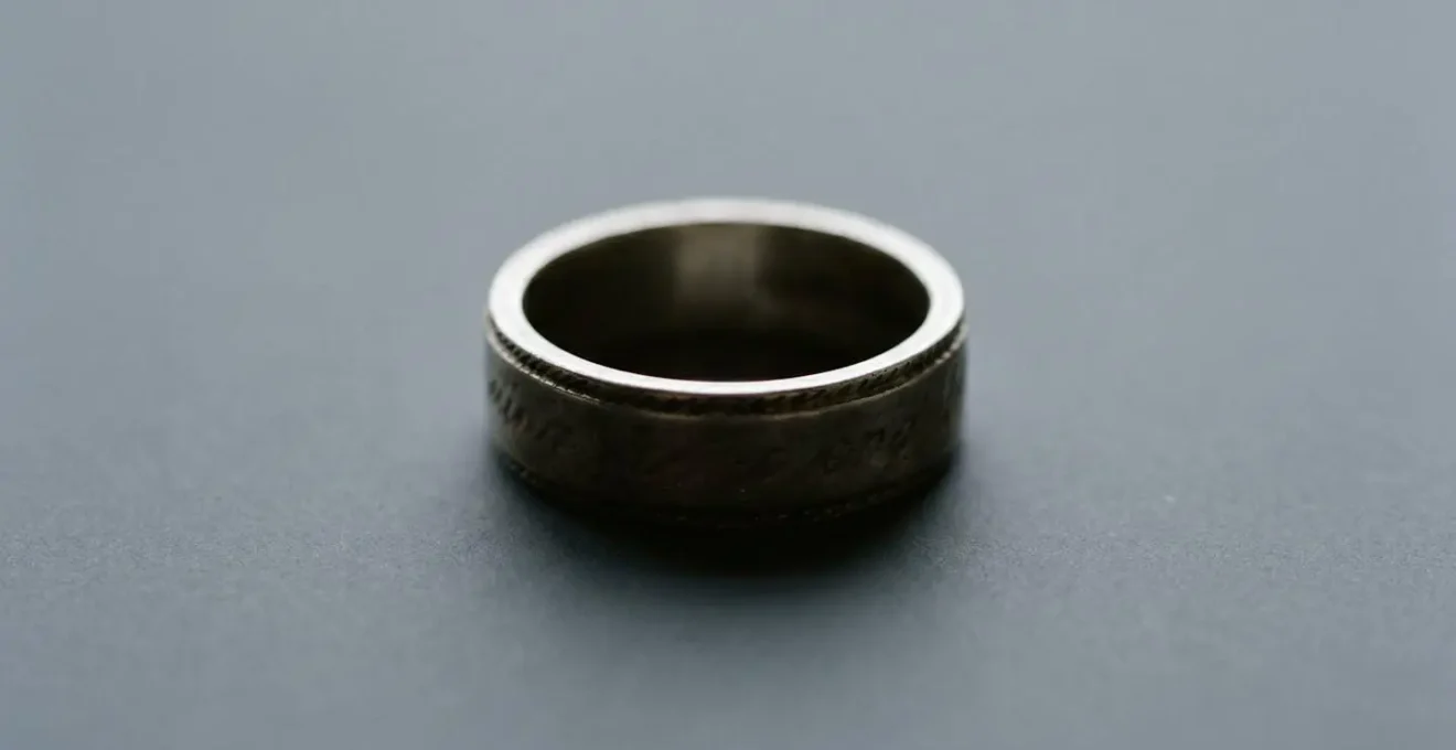 Symbolische Darstellung eines personalisierten Rings in minimalistischer Umgebung ohne Rückgabemöglichkeit