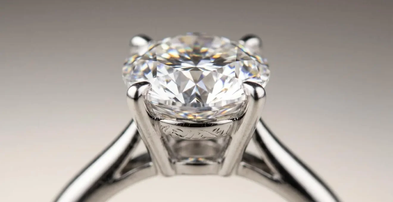 Detailaufnahme verschiedener Diamantfassungen die optische Grössenwirkung demonstrieren