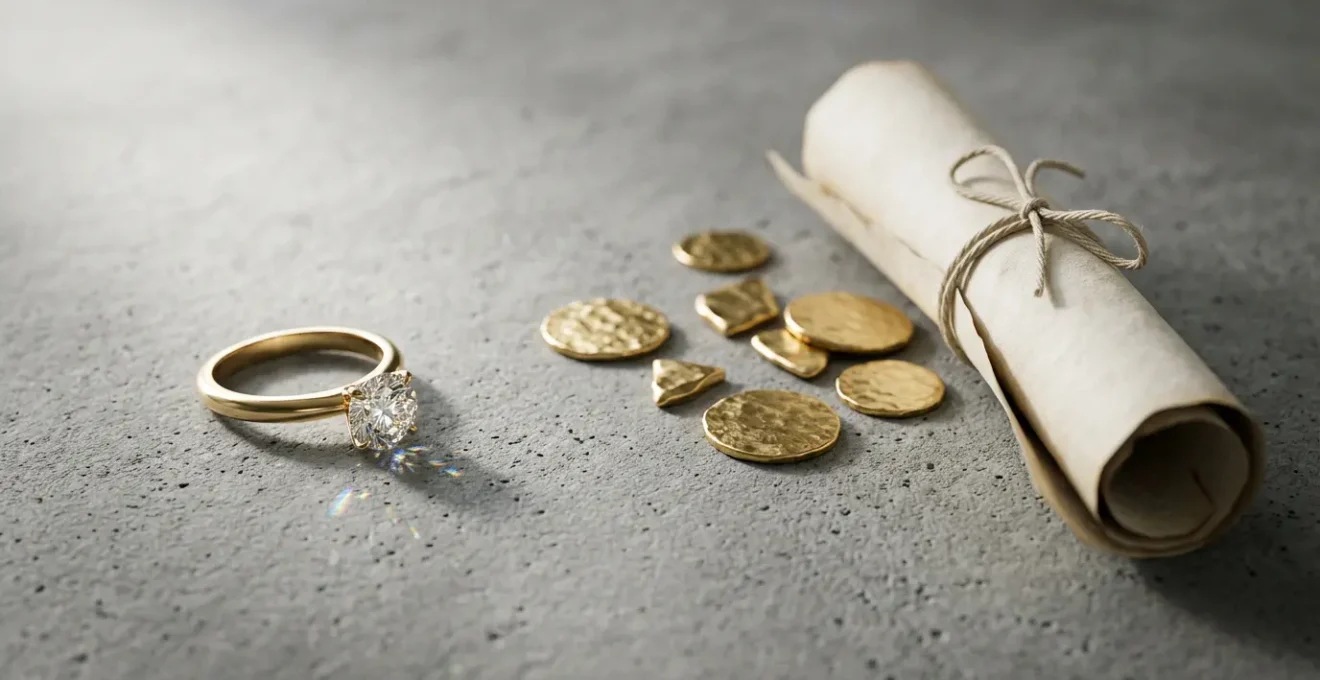 Symbolische Darstellung der Verlobungsring-Kostenfrage in Deutschland