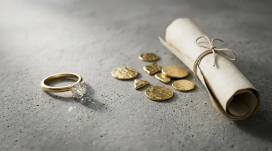 Symbolische Darstellung der Verlobungsring-Kostenfrage in Deutschland