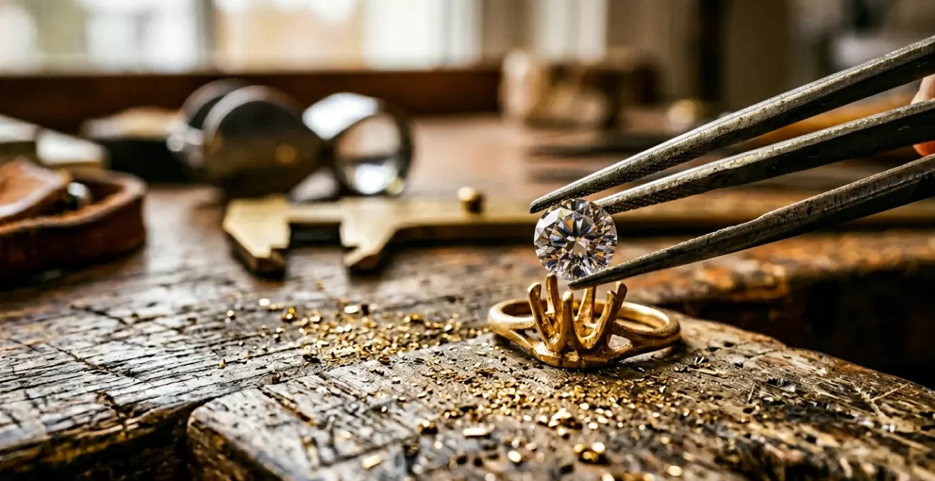 Meisterhafte deutsche Goldschmiedekunst mit Edelsteinen in natürlichem Licht